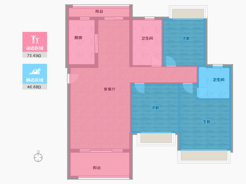 福建省-漳州市-伊丽莎白-109.00-户型库-动静分区