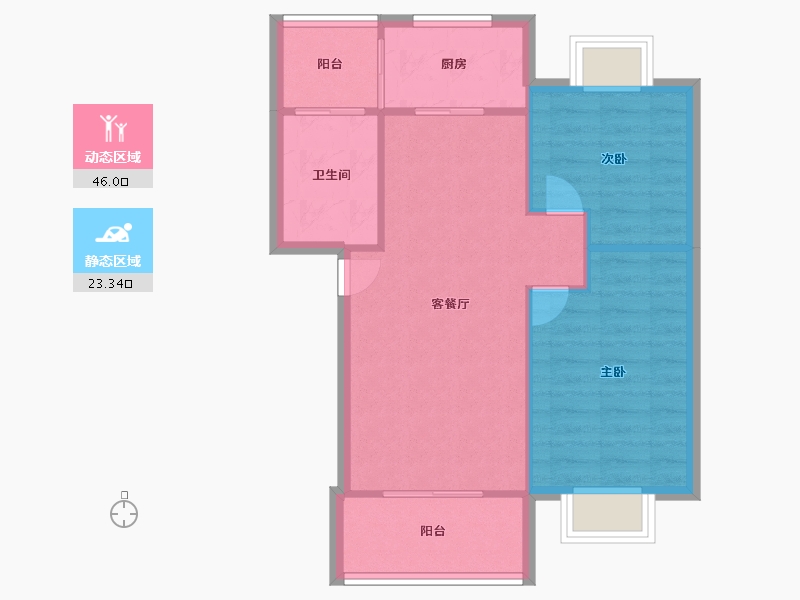 云南省-昆明市-南华区嘉华苑-63.00-户型库-动静分区