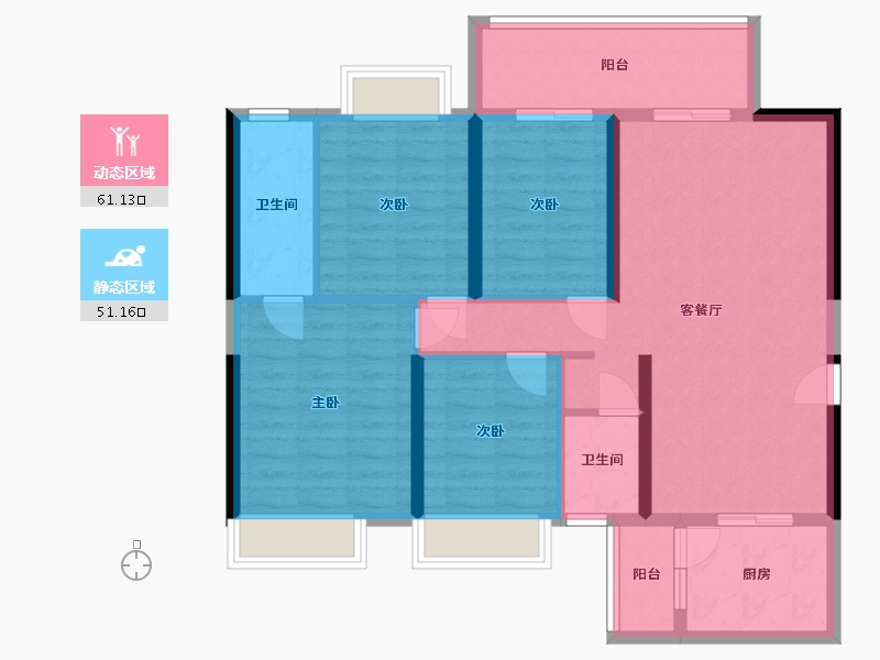 广西壮族自治区-南宁市-天健天境-101.38-户型库-动静分区