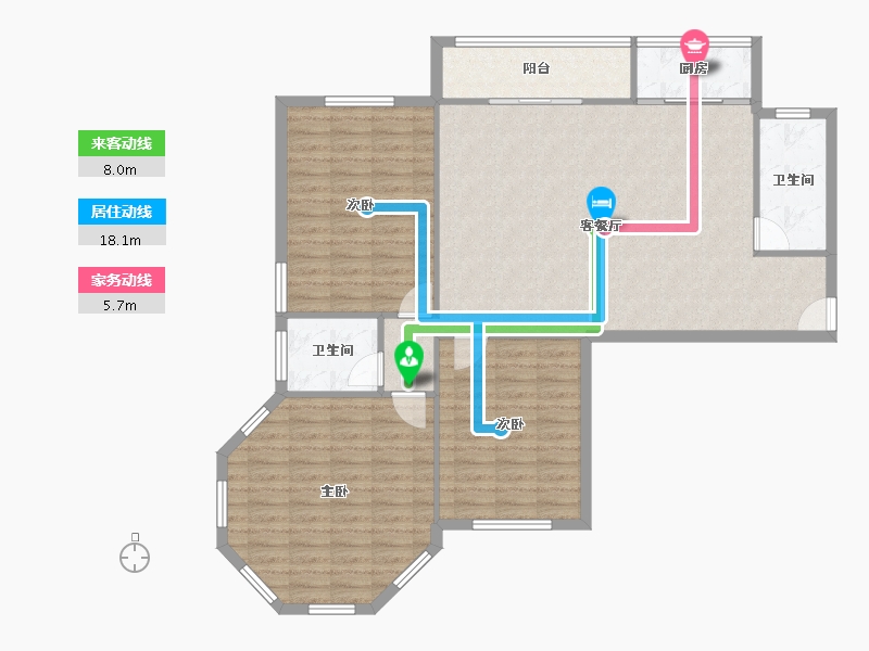 山东省-烟台市-天籁花园小区-114.08-户型库-动静线