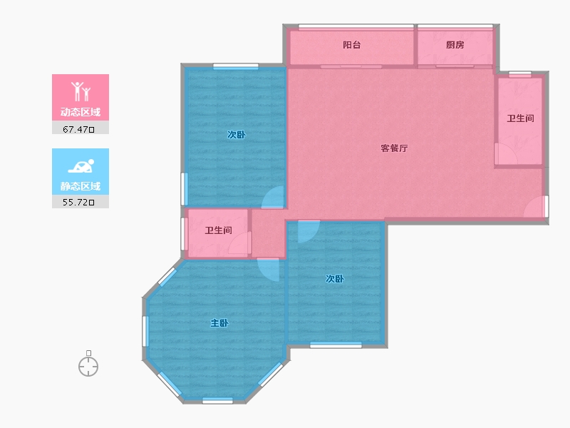 山东省-烟台市-天籁花园小区-114.08-户型库-动静分区