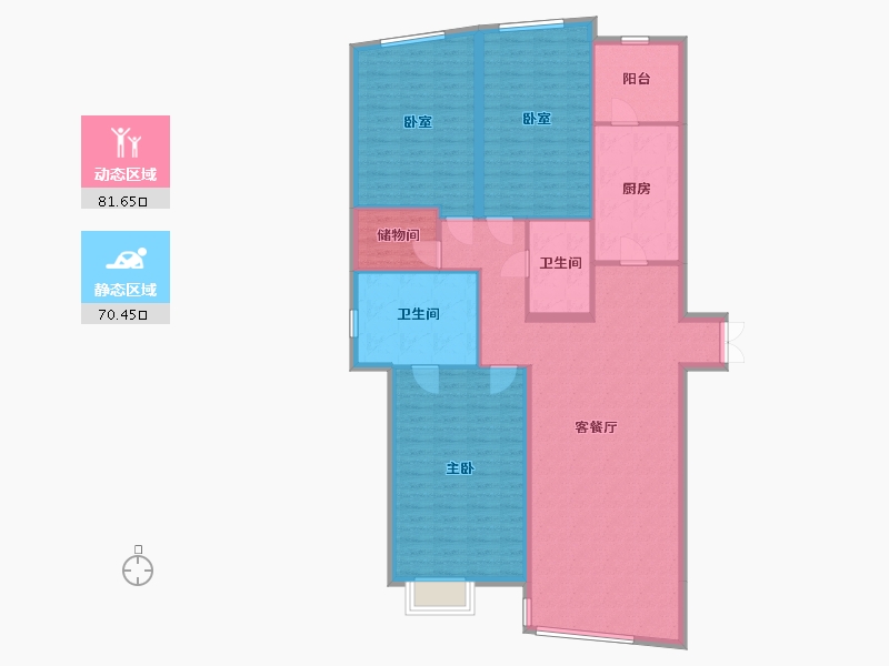 北京-北京市-新城国际公寓3期-151.56-户型库-动静分区