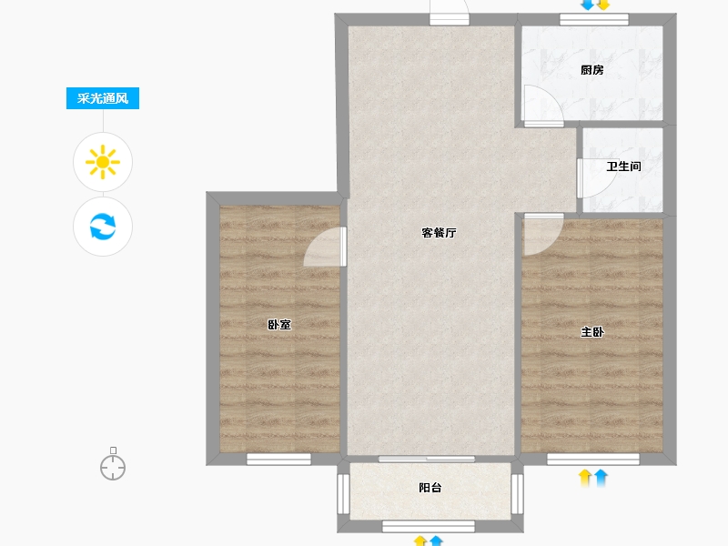 山东省-青岛市-印象山-68.22-户型库-采光通风