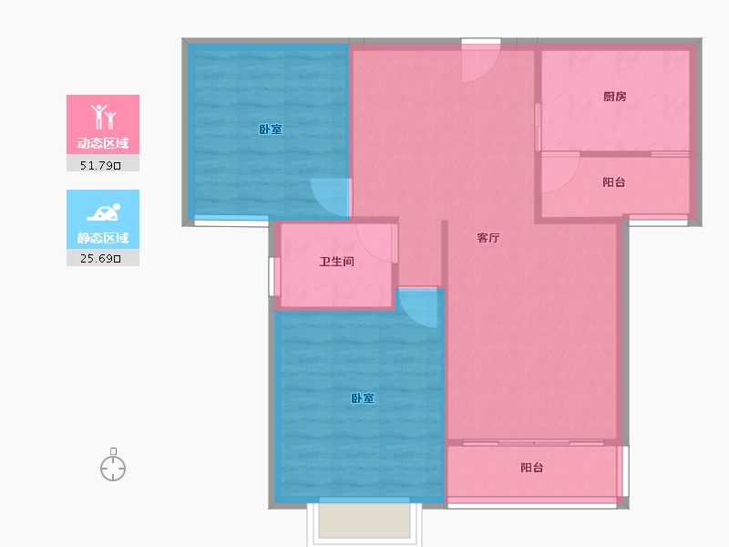 云南省-昆明市-金江区曦苑-70.54-户型库-动静分区