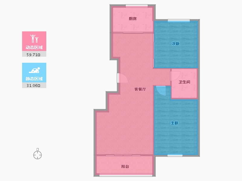 山东省-烟台市-天籁花园小区-83.51-户型库-动静分区