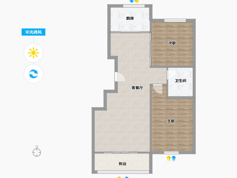 山东省-烟台市-天籁花园小区-83.51-户型库-采光通风