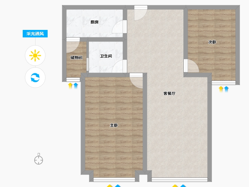 山东省-烟台市-金海名园-78.55-户型库-采光通风