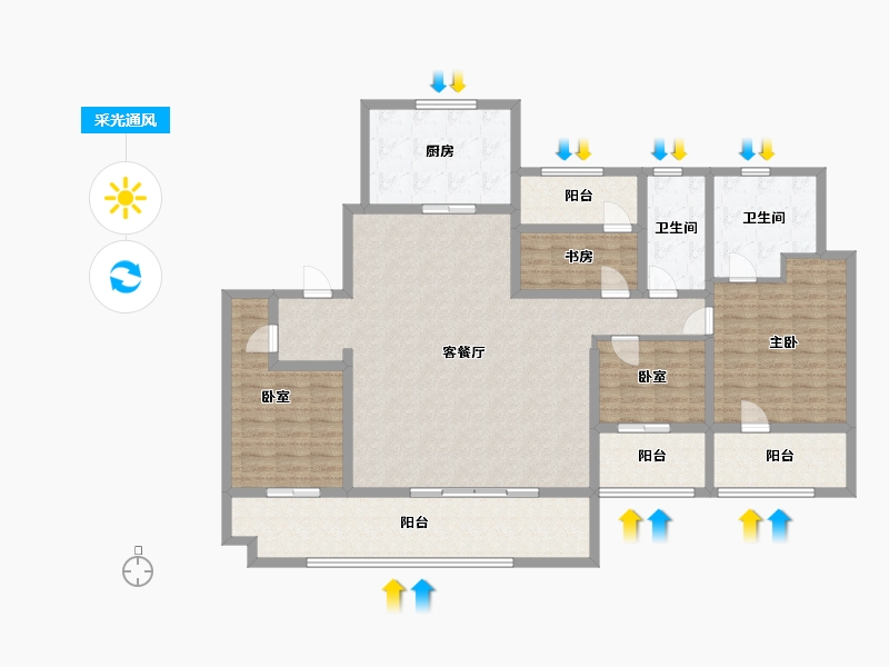 山东省-青岛市-奥园-155.00-户型库-采光通风