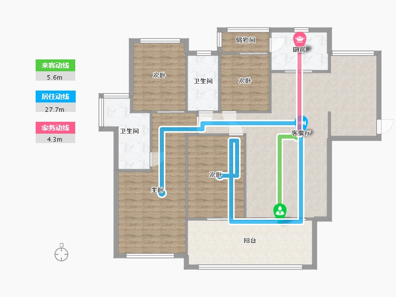 广东省-惠州市-方直珑湖湾-138.40-户型库-动静线