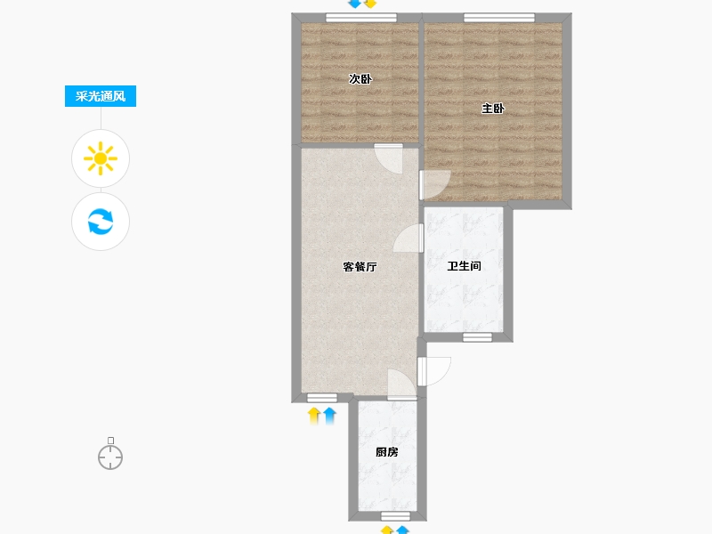 江苏省-南京市-春江新城韩府坊-53.00-户型库-采光通风