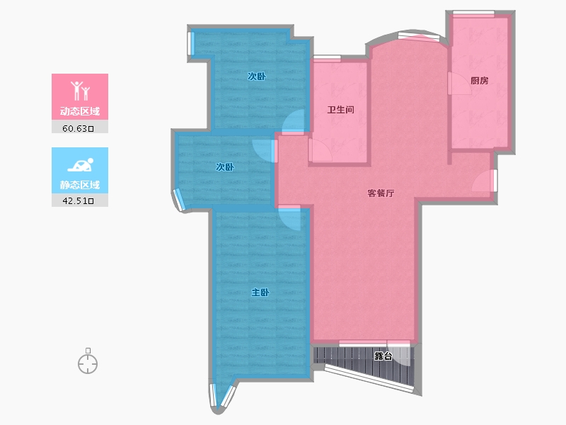 辽宁省-大连市-壹品星海-96.26-户型库-动静分区