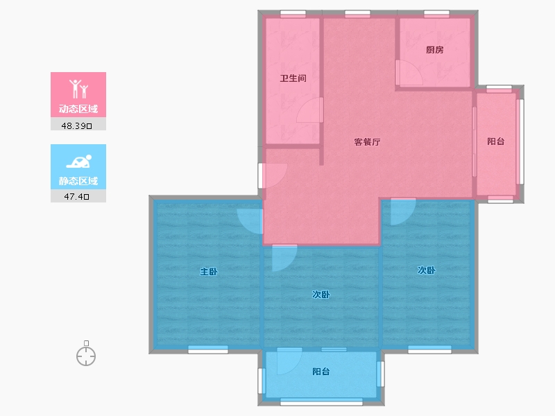 江苏省-苏州市-水香二村-83.00-户型库-动静分区