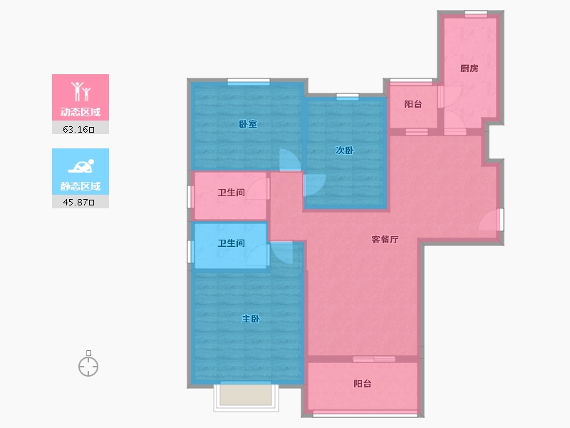 湖南省-长沙市-恒大御景天下-102.69-户型库-动静分区