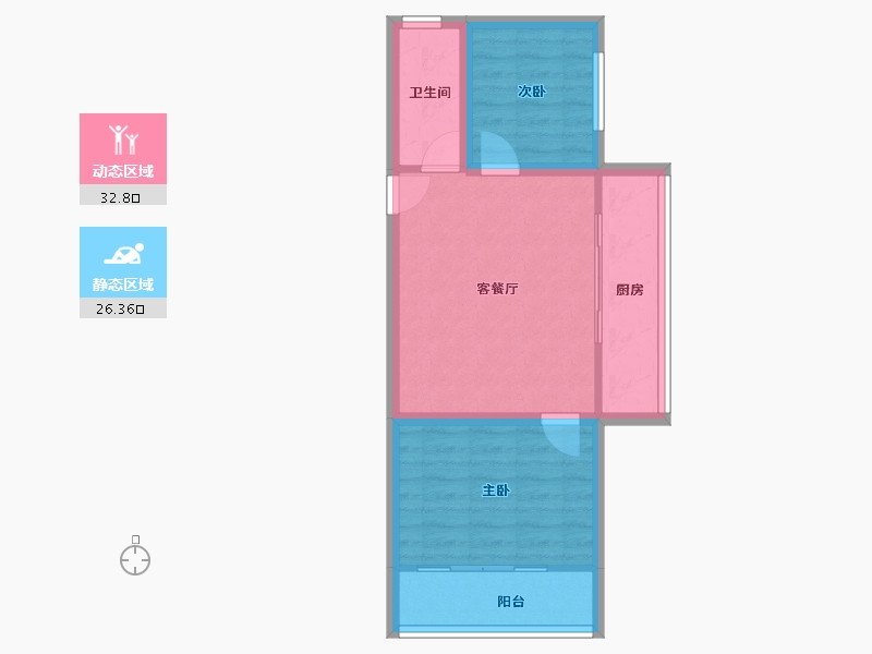 辽宁省-大连市-盛新园-52.76-户型库-动静分区