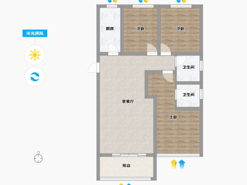 河北省-张家口市-美林书院-97.53-户型库-采光通风