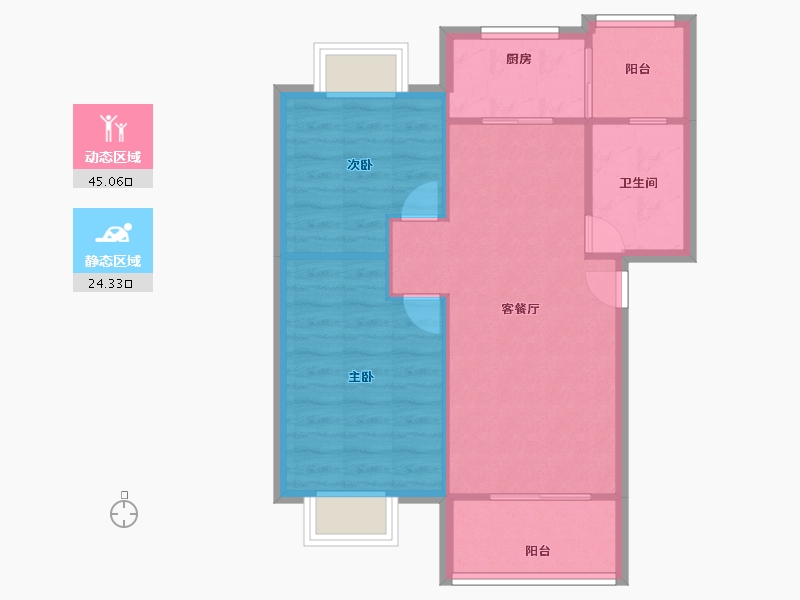 云南省-昆明市-南华区嘉华苑-63.00-户型库-动静分区