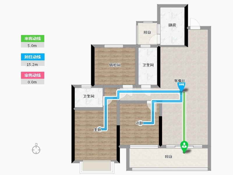 广西壮族自治区-南宁市-新民路65号-101.60-户型库-动静线