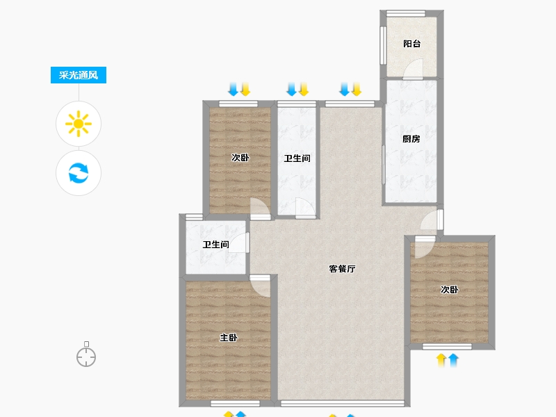 辽宁省-大连市-澳南明秀山庄-112.09-户型库-采光通风