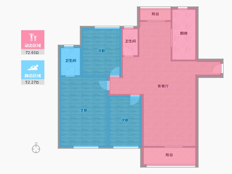 辽宁省-大连市-新希望花园-112.81-户型库-动静分区