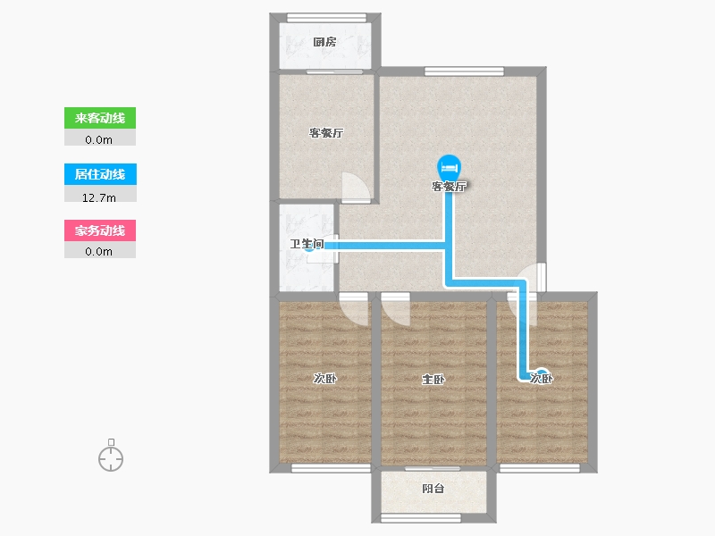 辽宁省-大连市-长春花园-81.60-户型库-动静线