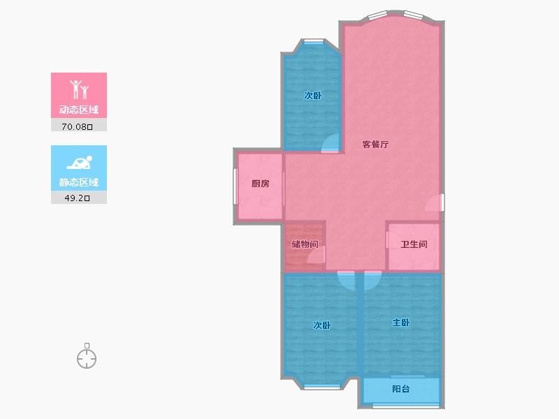 辽宁省-大连市-澳景园-108.57-户型库-动静分区