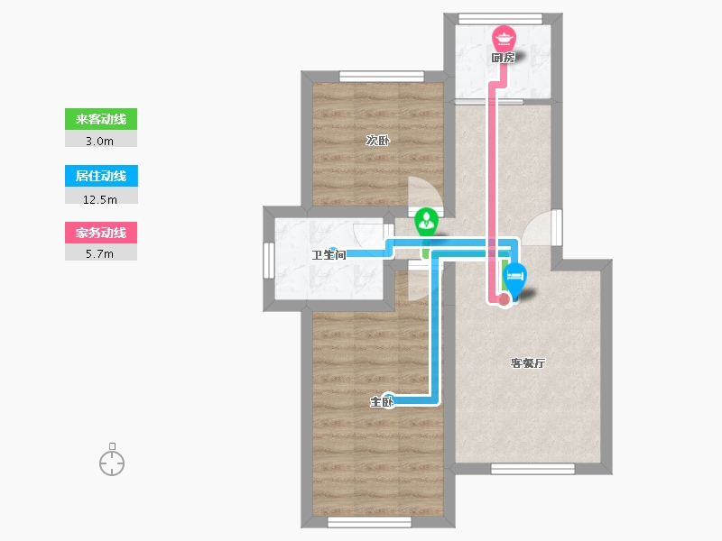 辽宁省-大连市-盛世闲庭静庭园-53.67-户型库-动静线