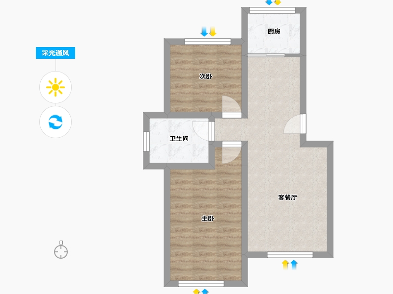 辽宁省-大连市-盛世闲庭静庭园-53.67-户型库-采光通风