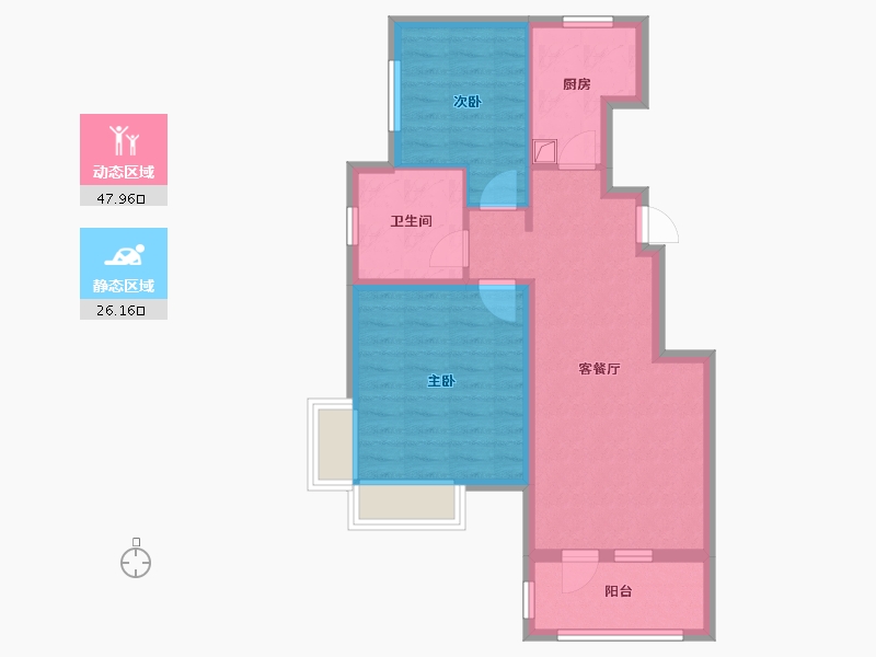 河北省-廊坊市-路劲阳光城-65.58-户型库-动静分区