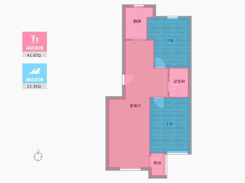 辽宁省-大连市-城建花木小区-59.51-户型库-动静分区