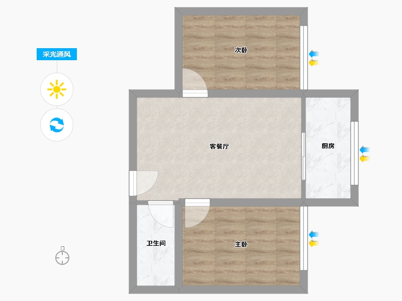 辽宁省-大连市-桃园小区（金州）-43.02-户型库-采光通风