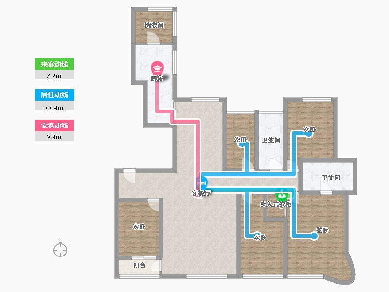 辽宁省-大连市-壹品星海-132.12-户型库-动静线