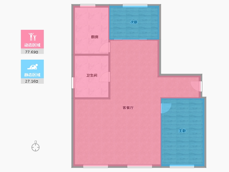 辽宁省-大连市-北良公寓-97.48-户型库-动静分区