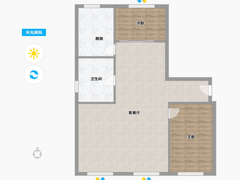 辽宁省-大连市-北良公寓-97.48-户型库-采光通风