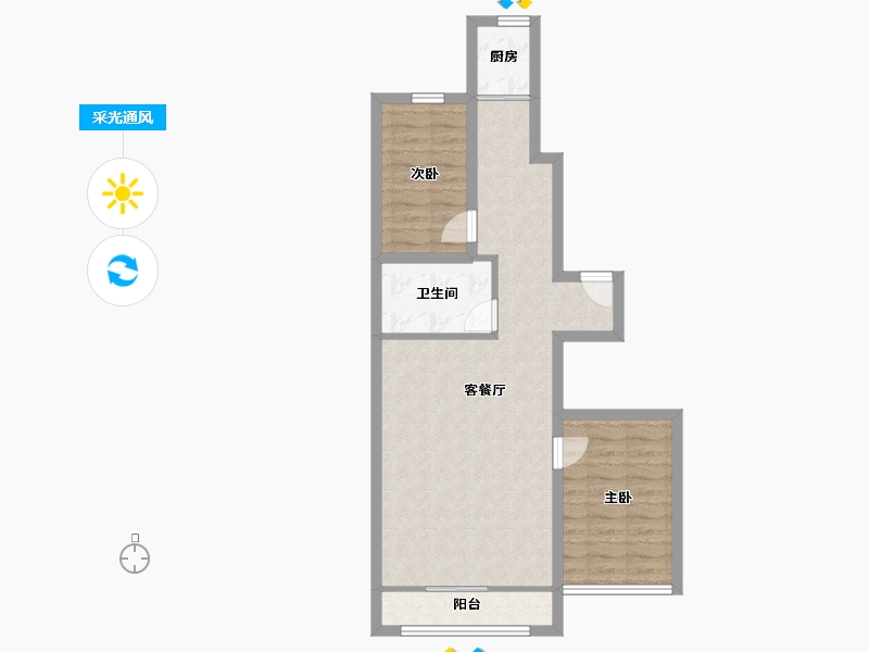 辽宁省-大连市-春柳河小区-66.82-户型库-采光通风