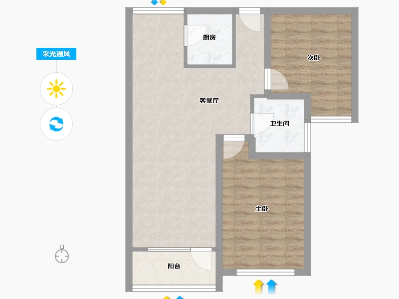 辽宁省-大连市-恒瑞大湖山语-65.72-户型库-采光通风