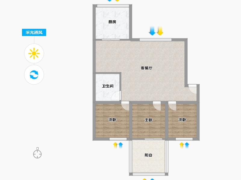 辽宁省-大连市-长春花园-77.87-户型库-采光通风