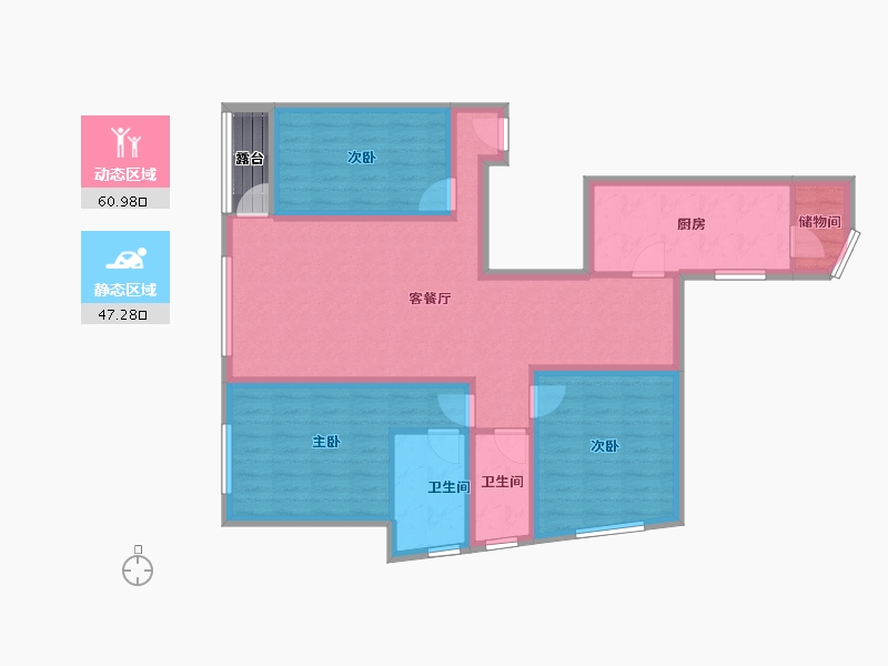 辽宁省-大连市-壹品星海-98.21-户型库-动静分区