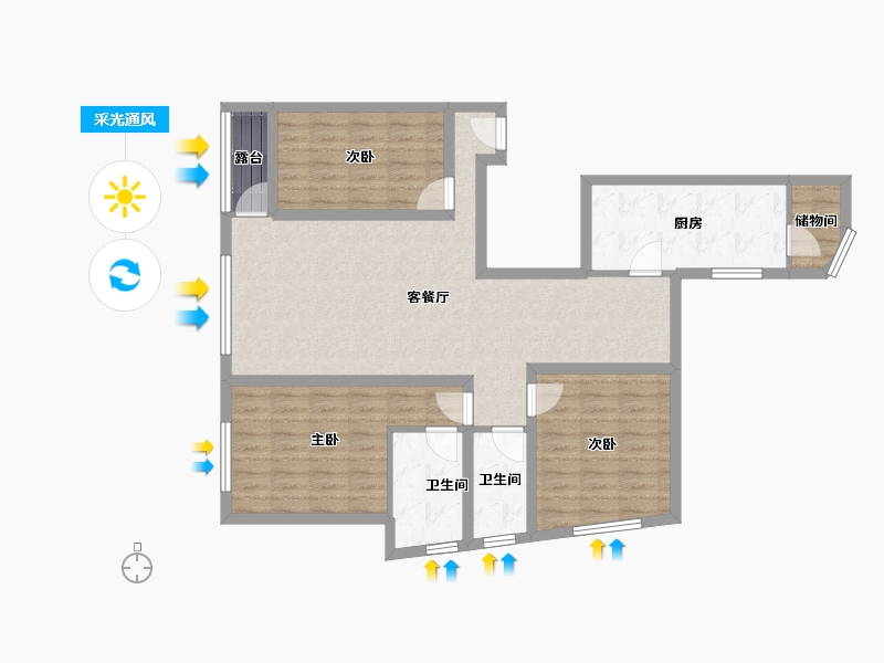 辽宁省-大连市-壹品星海-98.21-户型库-采光通风