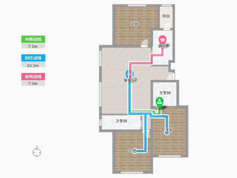 河北省-廊坊市-世嘉正园-127.87-户型库-动静线