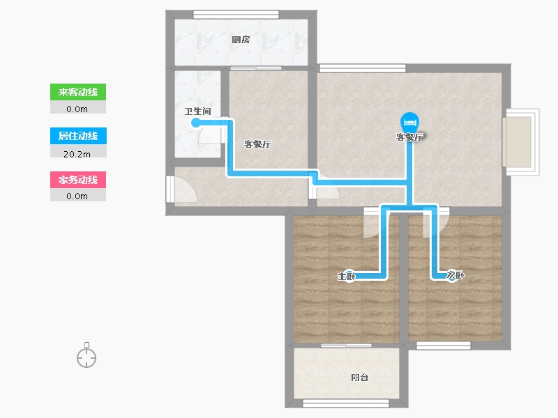 辽宁省-大连市-天源山庄-69.84-户型库-动静线