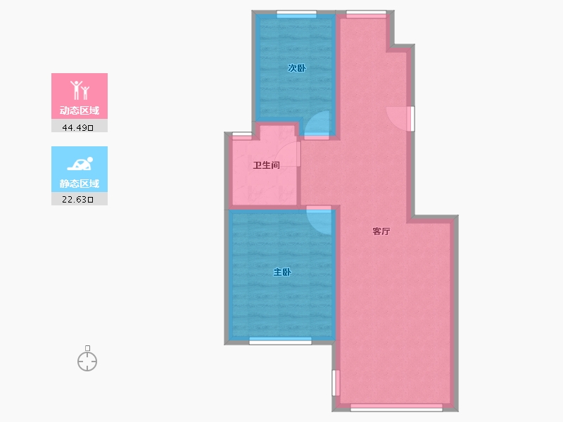 辽宁省-大连市-澳南明秀山庄-59.68-户型库-动静分区