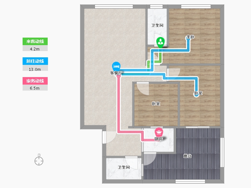 广东省-佛山市-碧翠豪城-82.65-户型库-动静线