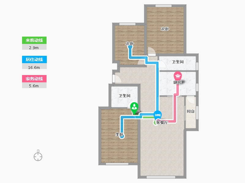 河北省-廊坊市-世嘉正园-116.05-户型库-动静线