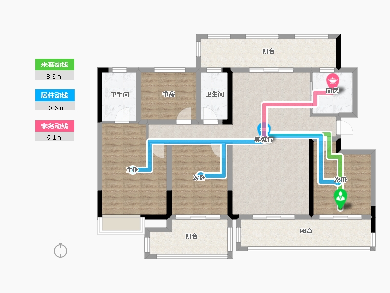 安徽省-宣城市-恒邦观澜府-131.50-户型库-动静线