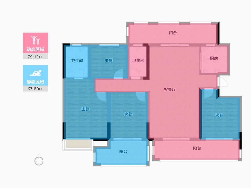 安徽省-宣城市-恒邦观澜府-131.50-户型库-动静分区