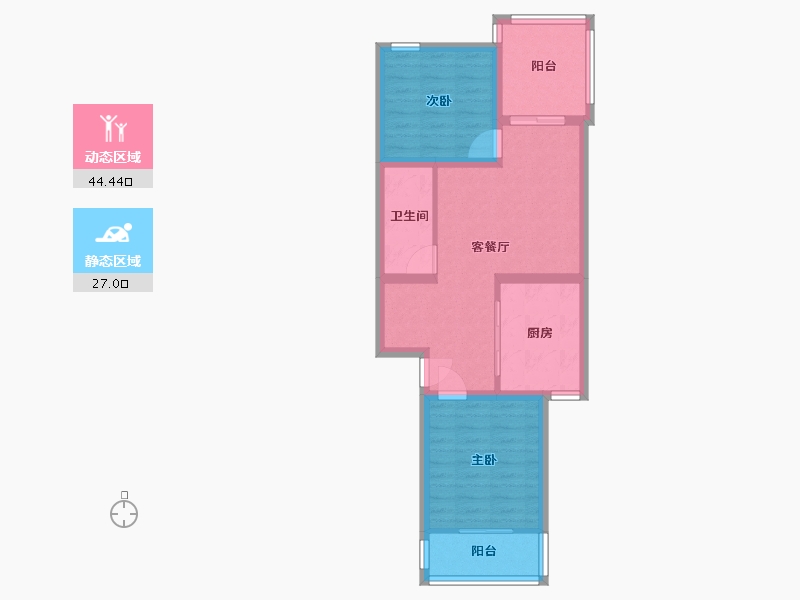 北京-北京市-和义南苑北里小区-一区-66.00-户型库-动静分区