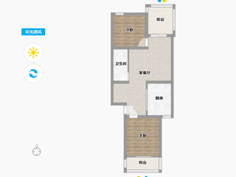 北京-北京市-和义南苑北里小区-一区-66.00-户型库-采光通风