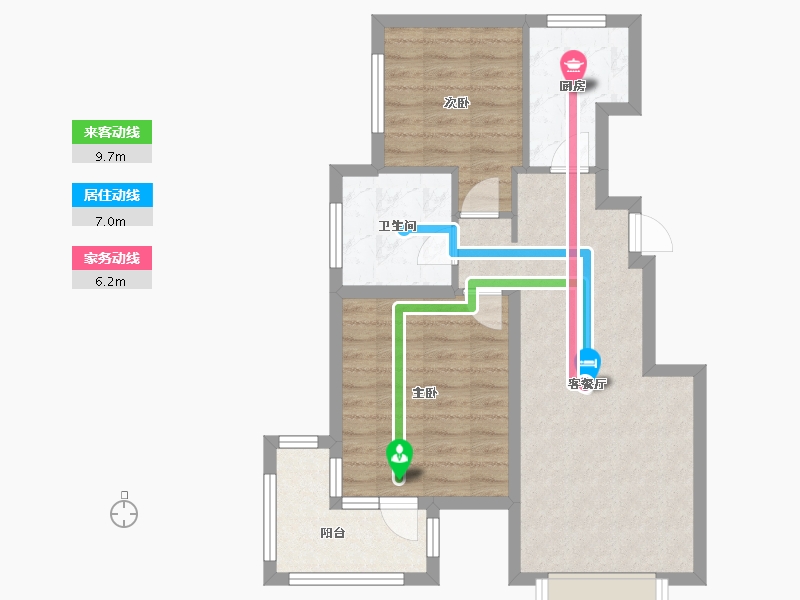 河北省-廊坊市-路劲阳光城-64.80-户型库-动静线