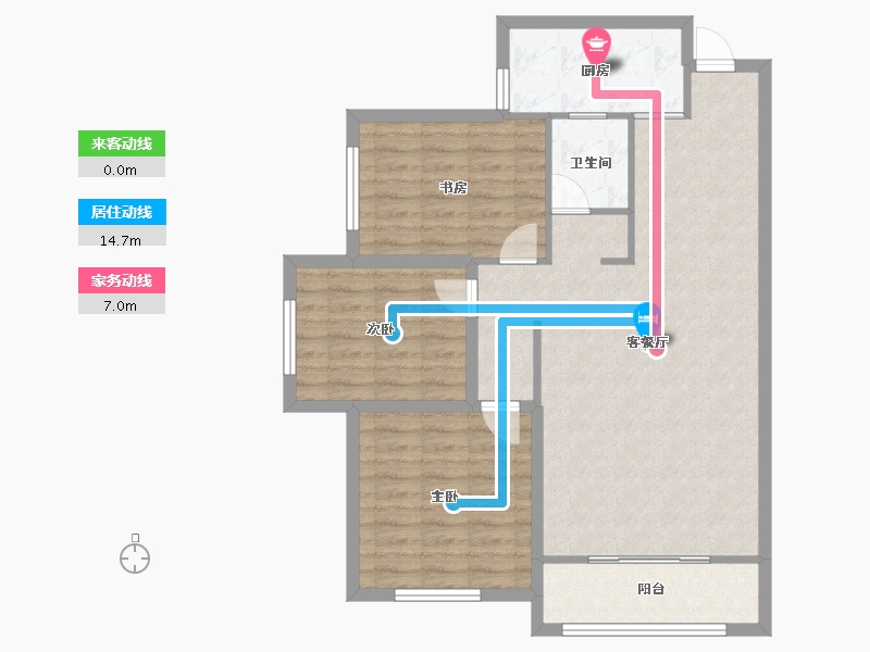 甘肃省-兰州市-重邦康城小区-90.87-户型库-动静线