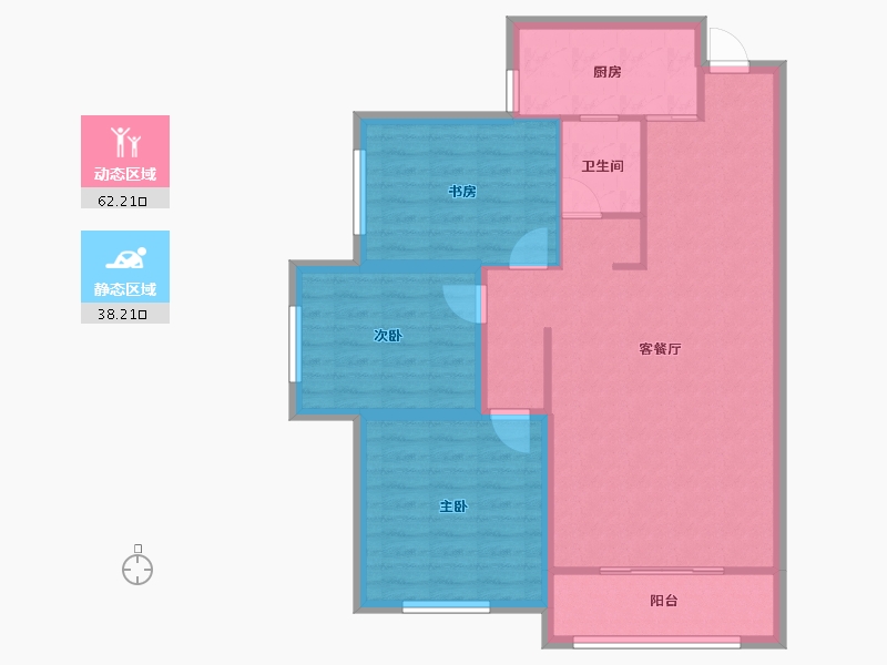 甘肃省-兰州市-重邦康城小区-90.87-户型库-动静分区